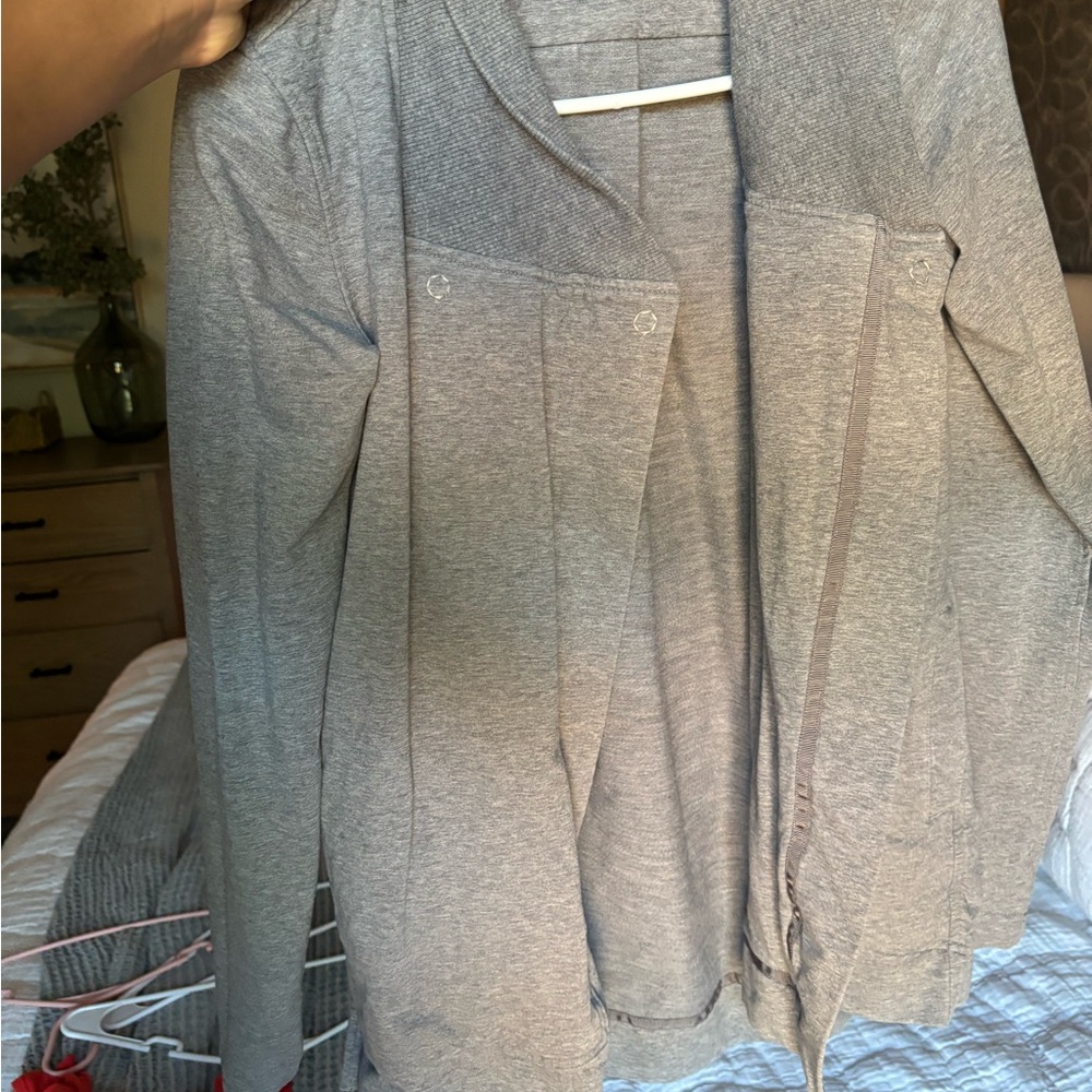 Lululemon Gray Open Front yoga Cardigan